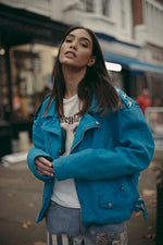 BOWIE & SINGER EAGLE BOMBER DENIM JACKET - SIZE L