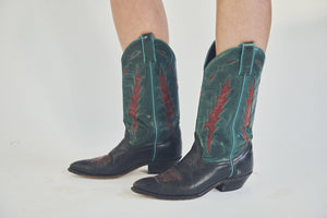 RED AND TURQUOISE COWBOY BOOTS