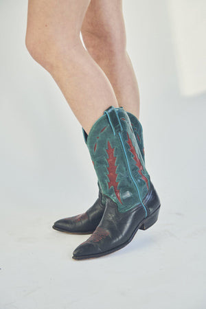 RED AND TURQUOISE COWBOY BOOTS