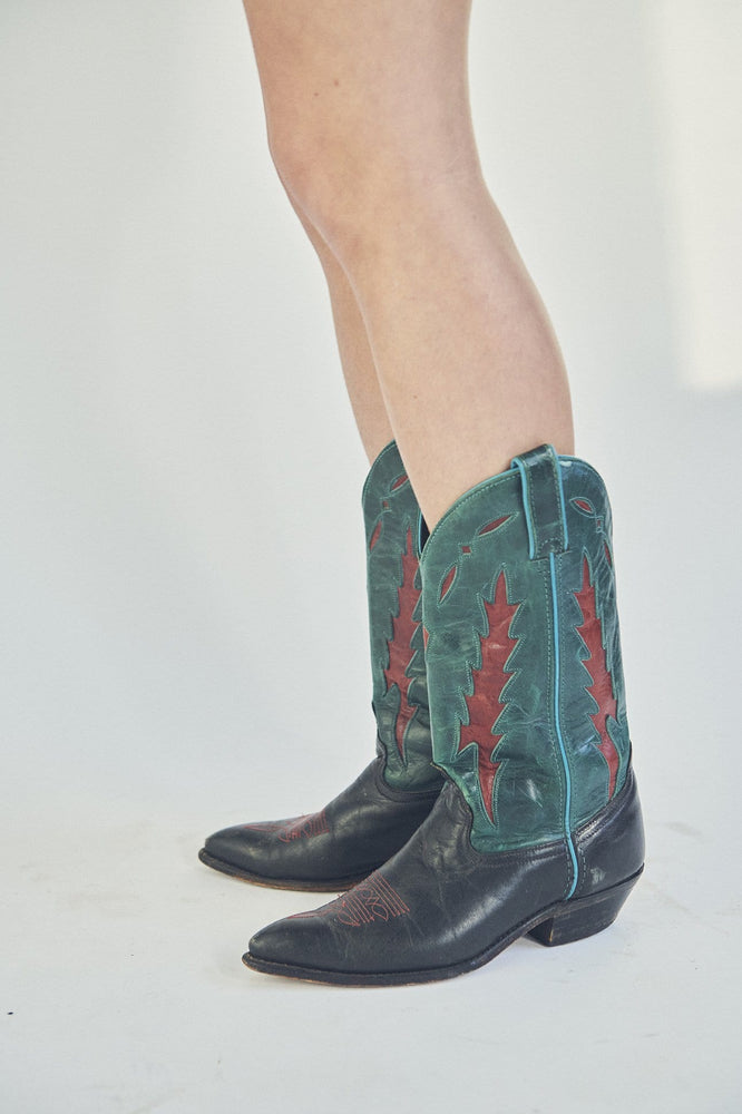 RED AND TURQUOISE COWBOY BOOTS