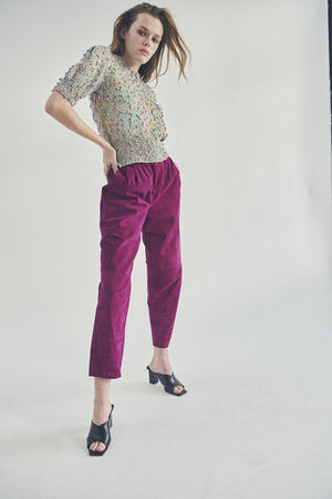 SUEDE FUCHSIA TROUSERS
