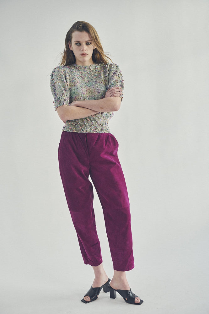 SUEDE FUCHSIA TROUSERS