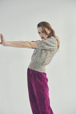 MULTI-COLOURED HANDKNIT JUMPER