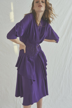 PURPLE EMBROIDERY DRESS