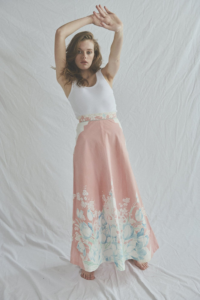 PINK & BLUE FLORAL SKIRT
