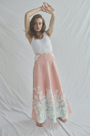 PINK & BLUE FLORAL SKIRT
