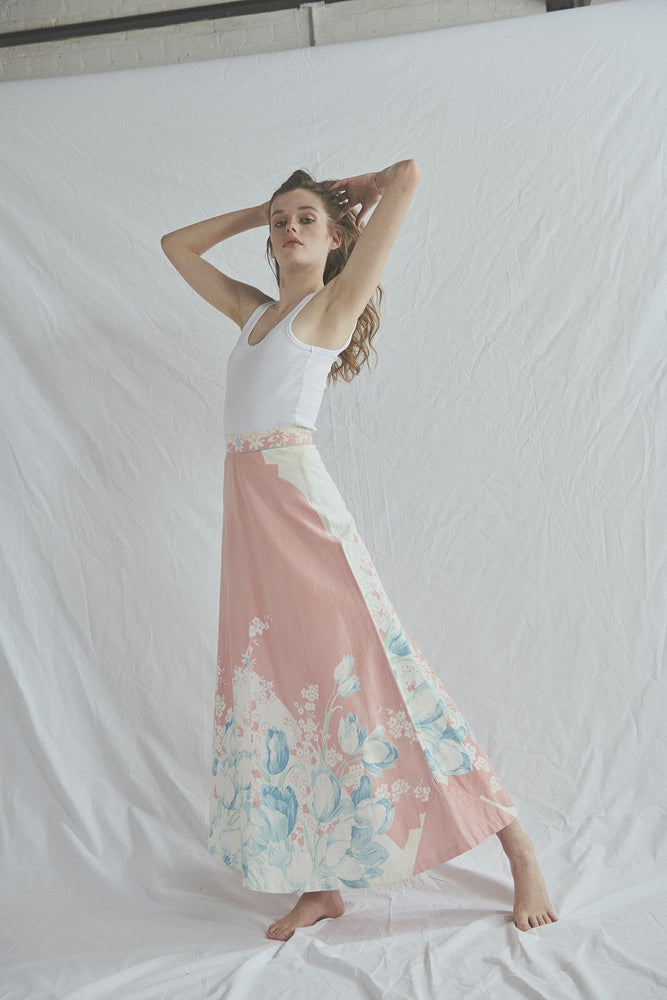 PINK & BLUE FLORAL SKIRT