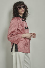 BOWIE & SINGER 'LUCY' PINK SATIN QUILTED JACKET - SIZE M