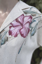 VINTAGE RAW SILK FLORAL SHIRT