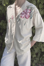 VINTAGE RAW SILK FLORAL SHIRT