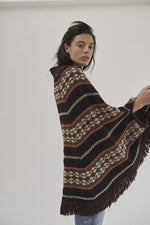 BOWIE & SINGER 'EASTWOOD' BROWN PRINTED PONCHO