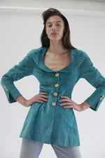 BOWIE & SINGER 'AUSTIN' TURQUOISE GREEN SUEDE JACKET