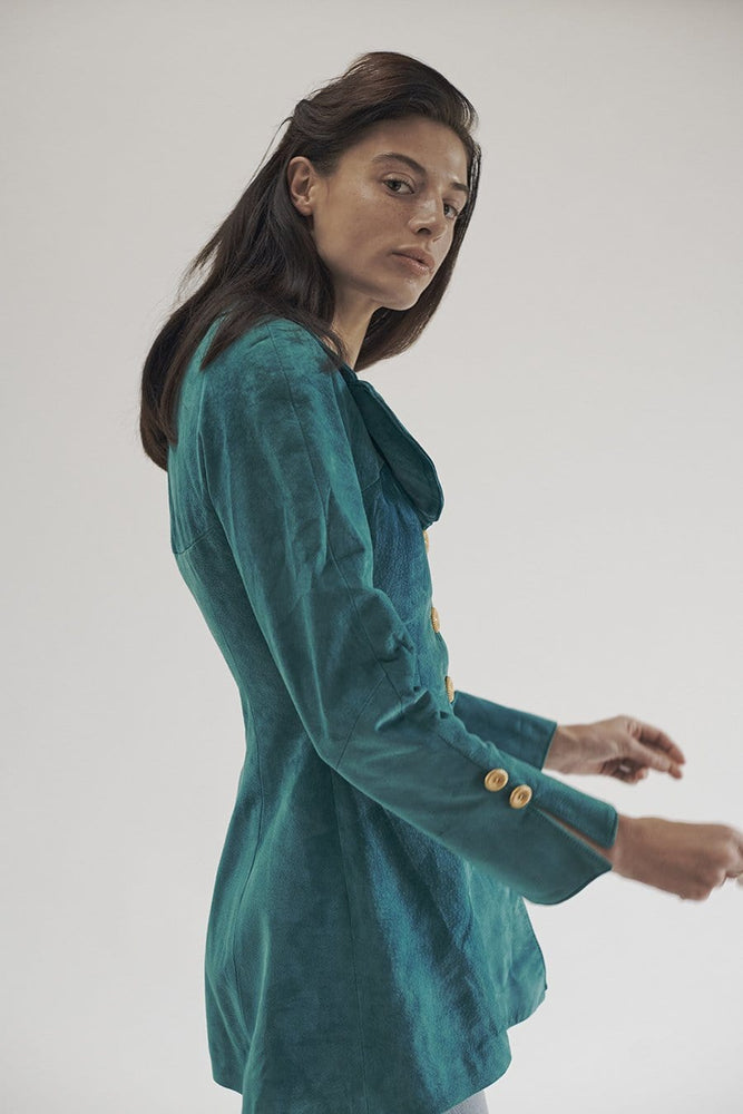 BOWIE & SINGER 'AUSTIN' TURQUOISE GREEN SUEDE JACKET