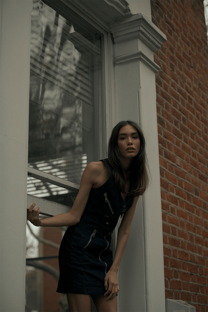 BOWIE & SINGER DENIM ZIP DRESS - SIZE S
