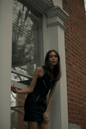 BOWIE & SINGER DENIM ZIP DRESS - SIZE S